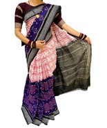 Sambalpuri Handloom Cotton Wedding Saree for Women, Odisha Handloom, mix... - $98.01