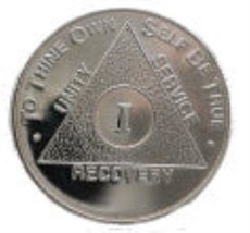AA Medallion Nickel Plated Year 1 - 40 - $182.74 MXN