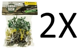 50-Piece Toy Army Soldiers Plastic Action Figures Playset (two sets) - £3.02 GBP