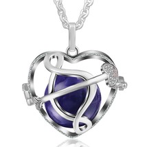 Heart cage bell Pendant Necklace Jewelry Unique Locket Cage CZ Pendant With 18mm - £19.35 GBP