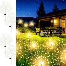 Firework Lights 180LED 4Pack Solar Powered Garden Fairy Lights for Outdoor Yard  - £57.83 GBP