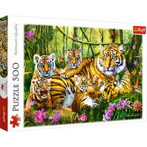 500 Piece Jigsaw Puzzles, Family of Tigers, Jungle, Wild Animals, Tiger ... - $17.03