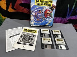 Nintendo Mario&#39;s Time Machine MS-DOS Floppy Disks Video Game Complete Box PC - £59.21 GBP