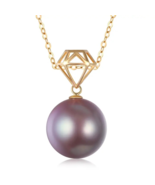 G18k Diamond Fantasy Plum Pearl Pendant - €243,93 EUR
