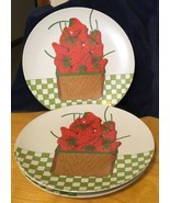 Melamine Plastic Dinner Plates Strawberries (4) - €9,80 EUR
