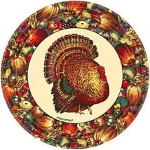 Autumn Turkey 10 9&quot; Luncheon Plates Lunch Fall Thanksgiving - £2.71 GBP