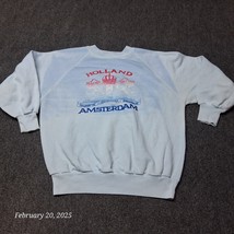 ** Vintage Holland Amsterdam Sweatshirt Faded 90s Adult Medium Blue Dist... - $15.23
