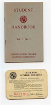 Hillyer Junior College Student Handbook &amp; ID Card 1942 Hartford Connecti... - £30.21 GBP