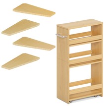 Corner Floating Shelves Set Of 4 + 4-Tier Rolling Storage Cart - £98.20 GBP