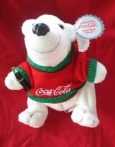 Coca-Cola Bear in Sweater  Plush Bean Bag Spring Heritage Set 1998  - £2.94 GBP