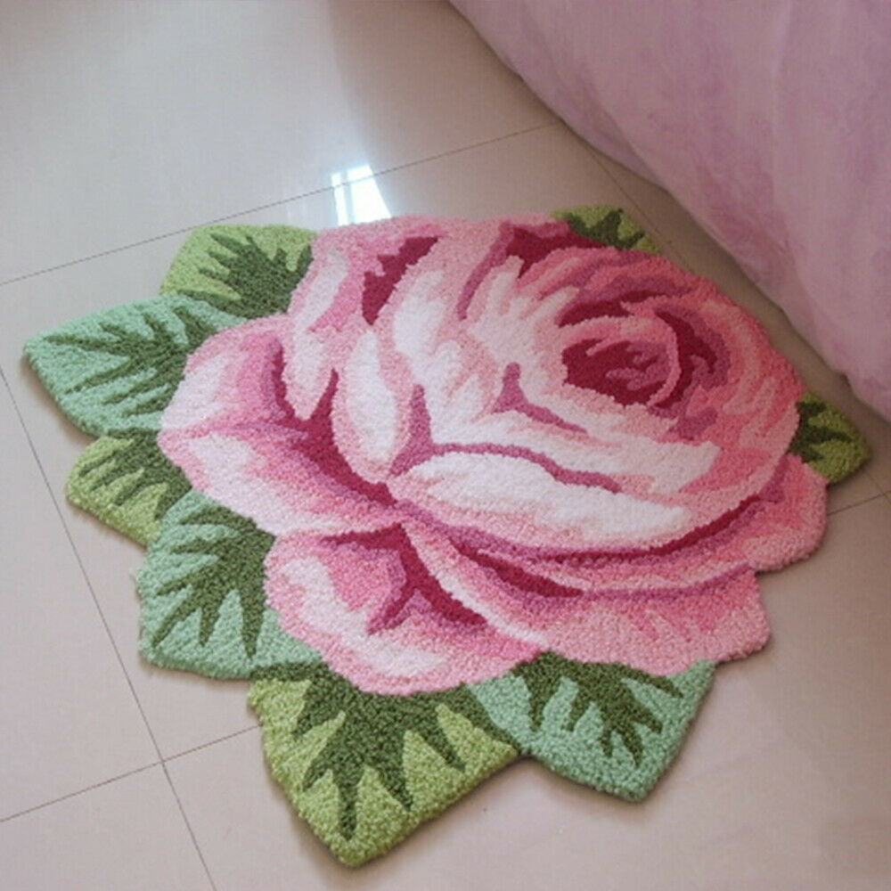Primary image for 3D Handmade Rose Flower Rug Anti-Slip Area Carpet Living Room Bedroom Rug Mats