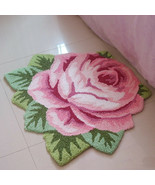 3D Handmade Rose Flower Rug Anti-Slip Area Carpet Living Room Bedroom Ru... - $36.24+