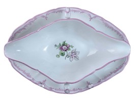 Antique KPM Sauce Boat Hand painted Pink trim and flowers - $143.55