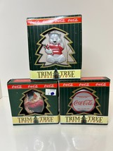 Coca-Cola Trim A Tree Collection Christmas Ornament lot of 3 x86 - $188.47 MXN