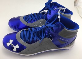 Under Armour Spine Heater Mid ST Metal Men&#39;s Baseball Cleats Blue Gray See Sizes - $37.62+