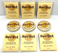 Hard Rock Cafe New York Matchbooks and Buttons Unstruck All Is One Love ... - $45.55