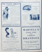 Tomfoolery by F.M. Flagg, the Pansy Corset, Martell&#39;s Brandies, print ad. Rare 1 - £14.30 GBP