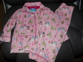 Nick and Nora Pink 2 PC Snowman Pajama&#39;s Size 18 Months Girl&#39;s EUC - £15.41 GBP