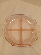 Vintage Blush Pink Depression Glass Divided Serving Dish - $14.85