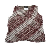 Jones New York Shirt Womens 16 Multicolor Sleeveless Plaid V Neck Pullover Top - £14.73 GBP