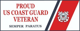 Proud Coast Guard Veteran Military Bumper Sticker  / Decal - £3.15 GBP