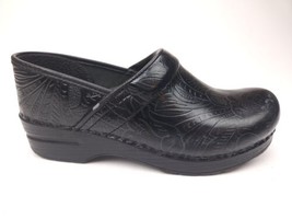 Dansko Professional Women&#39;s Clogs US 8.5/9 EUR 39 Black Leather Tooled - $39.55