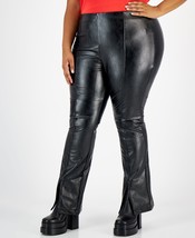 Tinseltown Women&#39;s Plus Size Slit-Cuff Flare-Leg Pants Black 3X B4HP - £19.50 GBP