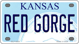 Red Gorge Kansas Novelty Mini Metal License Plate Tag - £11.68 GBP