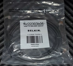 Belkin HDMI to mini-HDMI Cable 6ft long TV Camcorder PC -Factory Sealed ... - $15.95