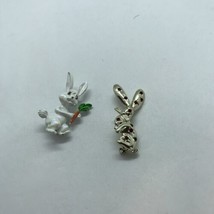 Vintage Bunny PIN Brooch lot Easter Rabbit Carrot Rhinestone anthropomorphic - $14.84