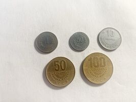 Costa Rica Coin Lot 1 10 50 Centimos 50 100 Colones Collectible Set - $7.90 CAD