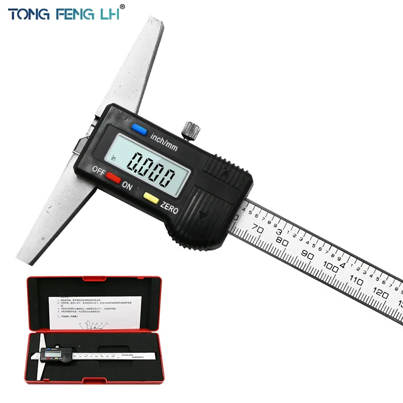 0-150mm 6&quot; Metric Imperial Digital Depth Vernier Caliper Micrometer Stainless St - $279.24