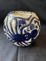 Antico Ceramica Vaso Handdecorated Con Calamari Pesce - Cuttle Pesce - £64.80 GBP