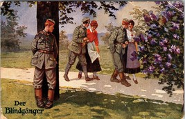 WWI Danish Soldier Comic Romance Peeping Tom Der Blindganger DB Postcard L1 - £7.05 GBP