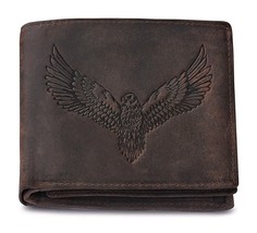 Wallets Genuine Leather Wallet RFID Protection Urban Forest Brown Men&#39;s ... - £38.28 GBP