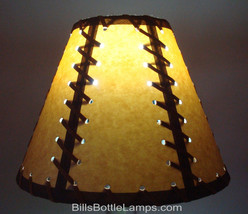 Rustic Double Laced Cabin Table Light LAMP SHADE Clip-On Bulb Style 9&quot; inch Cone - £27.89 GBP