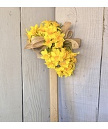 Yellow Jonquils Cemetery Cross, Yellow Memorial Flowers - $26.00