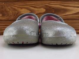 Crocs Sz 12 Toddler Girls Mary Jane Silver Synthetic Medium - $21.78