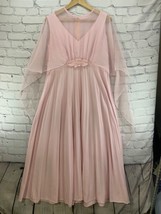 Pink Layered Handmade Formal Dress Bridesmaid Full Length Maxi Sz M Medi... - $39.59
