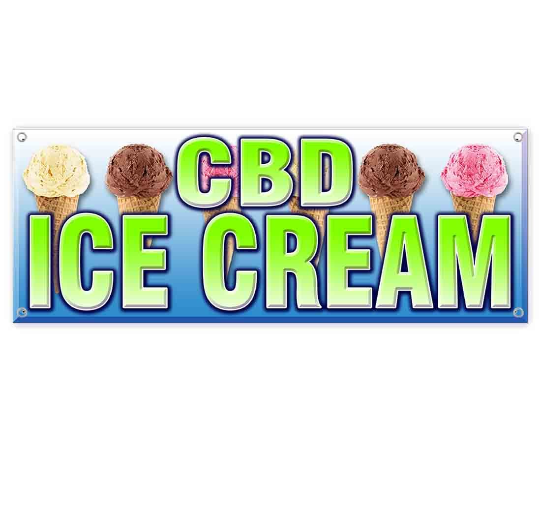 CBD ICE CREAM CLEARANCE BANNER Advertising Vinyl  Flag Sign INV - $9.91