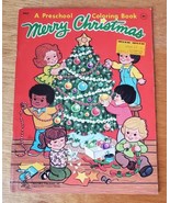 Merry Christmas: A Preschool Coloring Book 1976 Tear Out Pages, Uncolored - £3.95 GBP