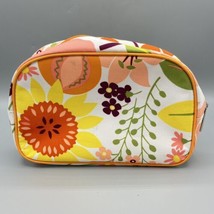 Clinique Multicolored Floral 9&quot;x2&quot;x6&quot; Zippered Makeup Bag Medium Clutch - $9.89