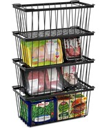 Tafura Freezer Organizer Bins (14&quot; Lx7 Wx6.1 H) - 4 Pack Stackable, Black - $44.99