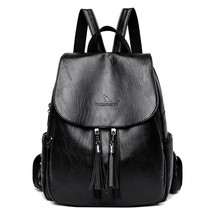 Designer tassel BackpaWomen Leather Backpamochila School Bag for Teenager Girls  - £27.47 GBP