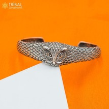 925 sterling silver stylish owl face design adjustable bangle bracelet c... - $108.11
