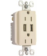 Legrand  2 USB Charger + 2 Outlets Light Almond 15-Amp TM826USB-LACC6 - £23.34 GBP