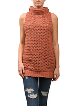 FREE PEOPLE Women&#39;s Top Knitted Sleeveless Slim Sienna Brown Size XS OB7... - £35.43 GBP
