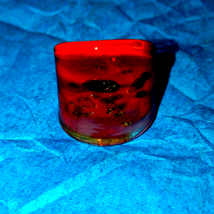Gorgeous vintage size 7 red and black glass ring - $31.68