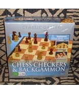 chess checkers backgammon classic games nib - $18.94 CAD