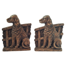Syroco Dog Bookends Molded Wood English Setter Retriever 7" Vtg Mid Cent... - $16.33